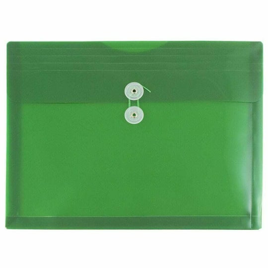 JAM Paper Booklet Plastic Envelopes with Button and String Closure